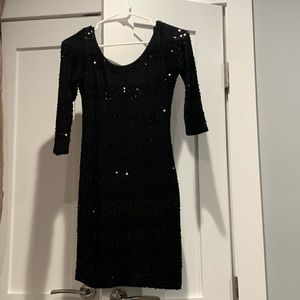 Black short sequin party dress || Size S || LBD